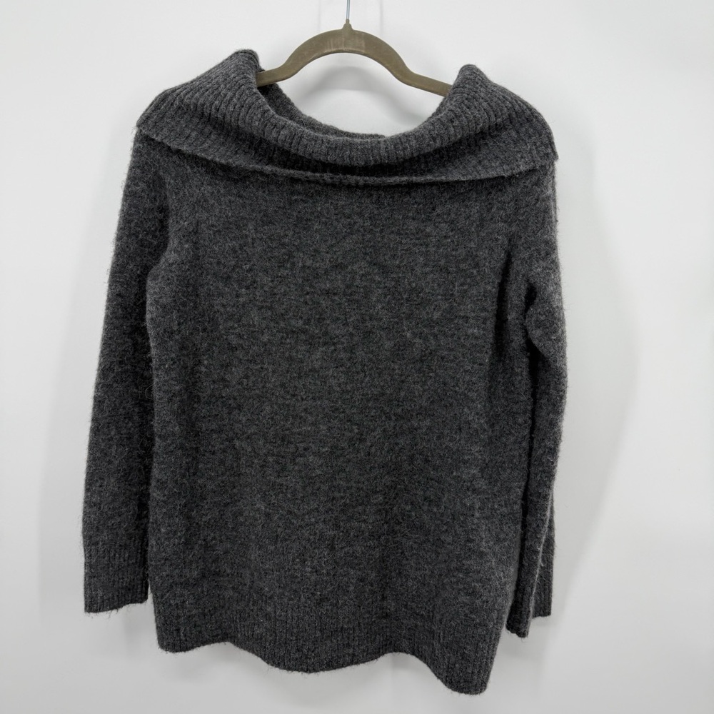 Aritzia Wilfred Free Gray Alpaca Wool Blend Cowl Neck Sweater
